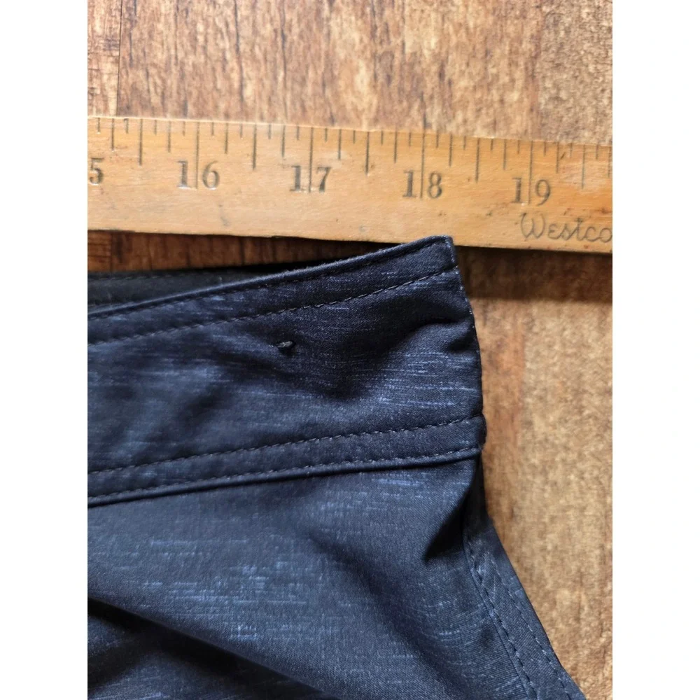 ONeill Mens Board Shorts 36 Black Teal‎ White Colorblock Striped Swim Trunks 9in